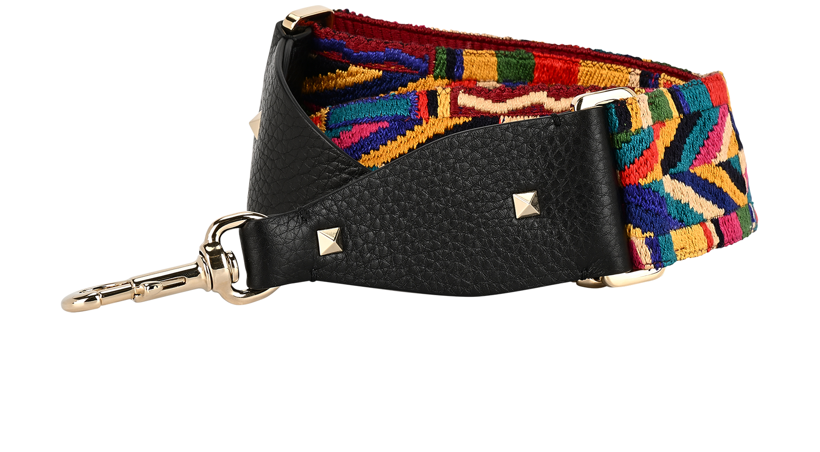 Valentino Guitar Bag Strap, &pound;220, Accessories, Black/Red, Fabric/Leather, Other view